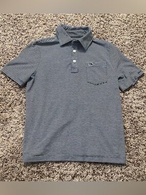 Vineyard Vines Boys Navy & White Striped Polo Size 6